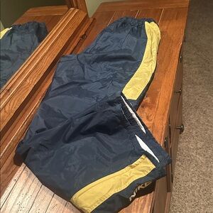 Nike blue/ gold warm up windpant